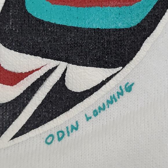 Vintage 80s Native-American Art Sweatshirt Women XL 22x23 USA - Picture 2 of 12